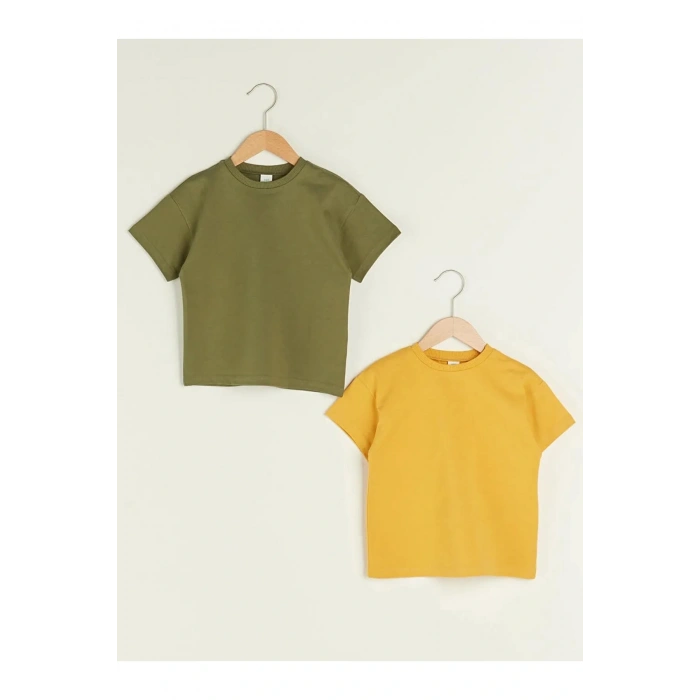 LCW baby Turuncu Bisiklet Yaka Kısa Kollu Pamuklu Erkek Bebek Tişört 3lü