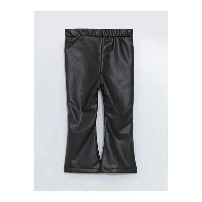 LCW baby Yeni Siyah Kız Bebek Suni Deri Pantolon