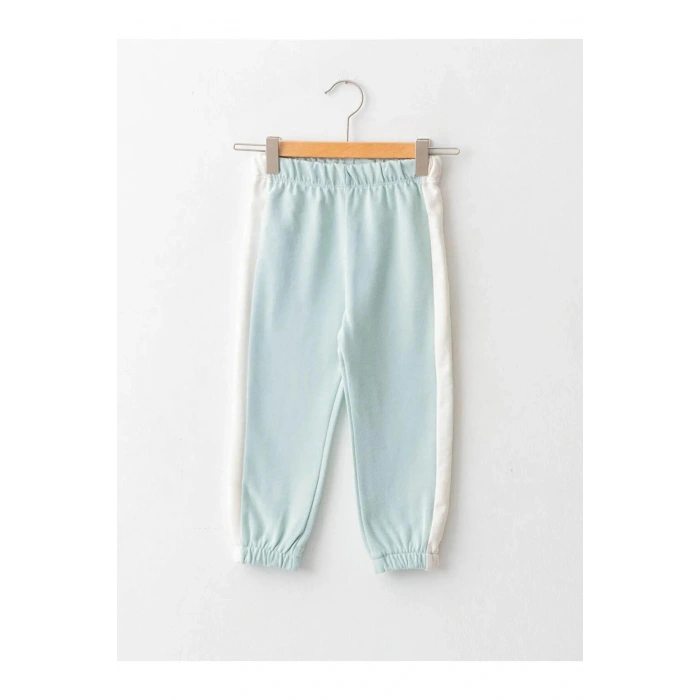 LCW baby Yeşil Beli Lastikli Pamuklu Kız Bebek Eşofman Alt