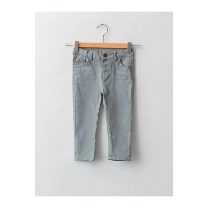 LCW baby Yeşil Skinny Fit Basic Erkek Bebek Pantolon