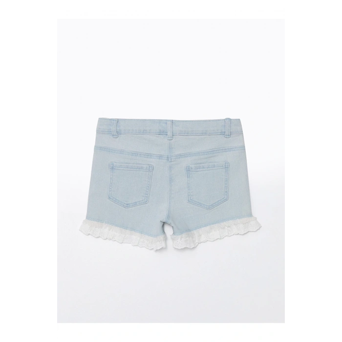 LCW Beli Lastikli Basic Kız Bebek Jean Şort