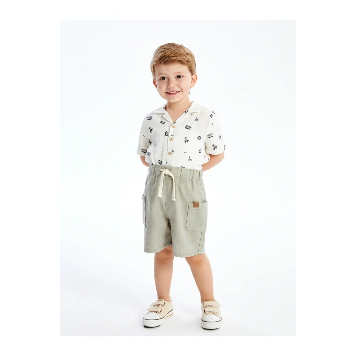 LCW Beli Lastikli Baskılı Erkek Bebek Şort