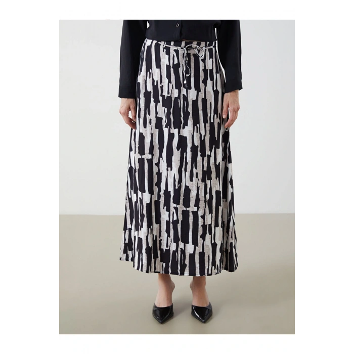 LCW Beli Lastikli Desenli Etek