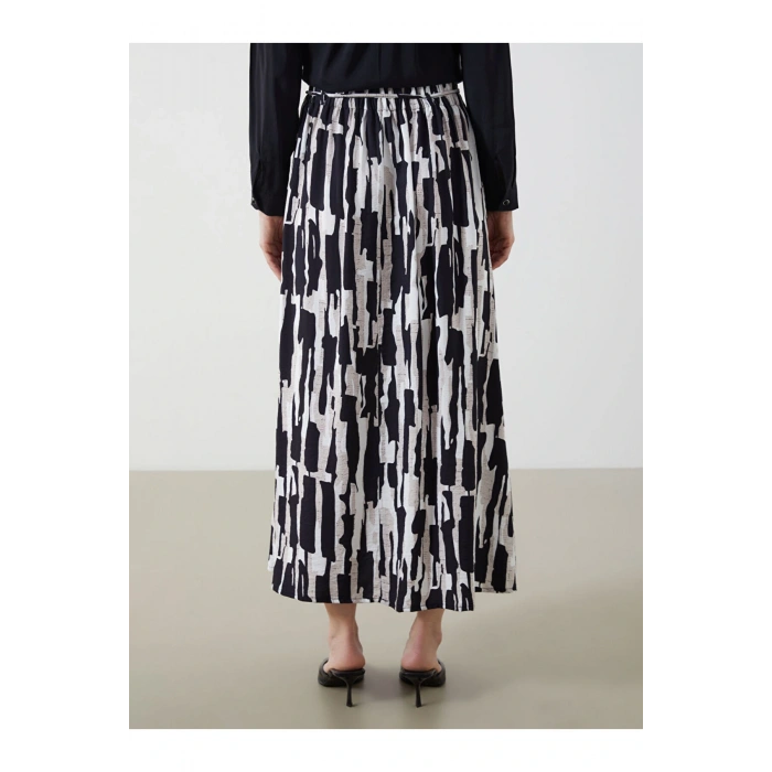 LCW Beli Lastikli Desenli Etek