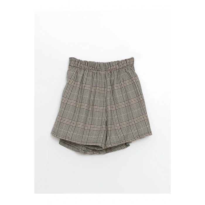 Lcw Beli Lastikli Kazayağı Desenli Kız Çocuk Şort Etek