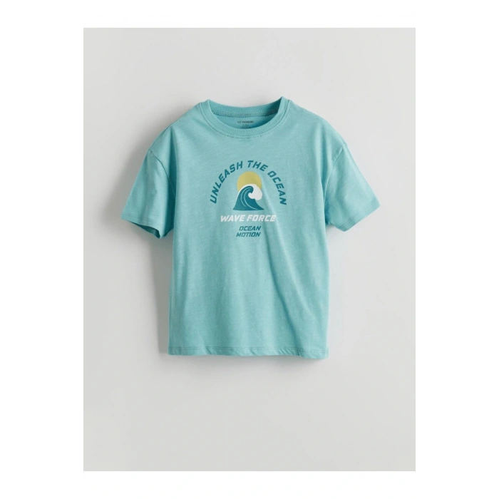 LCW Bisiklet Yaka Baskılı Erkek Çocuk Tişört