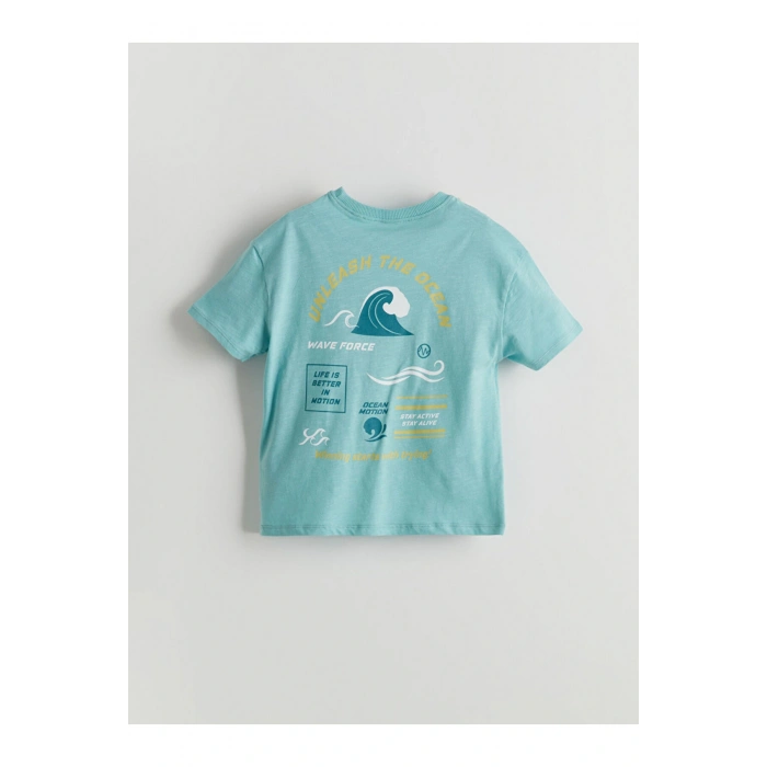 LCW Bisiklet Yaka Baskılı Erkek Çocuk Tişört