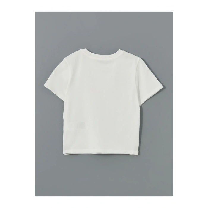 LCW Bisiklet Yaka Baskılı Kadın Tişört