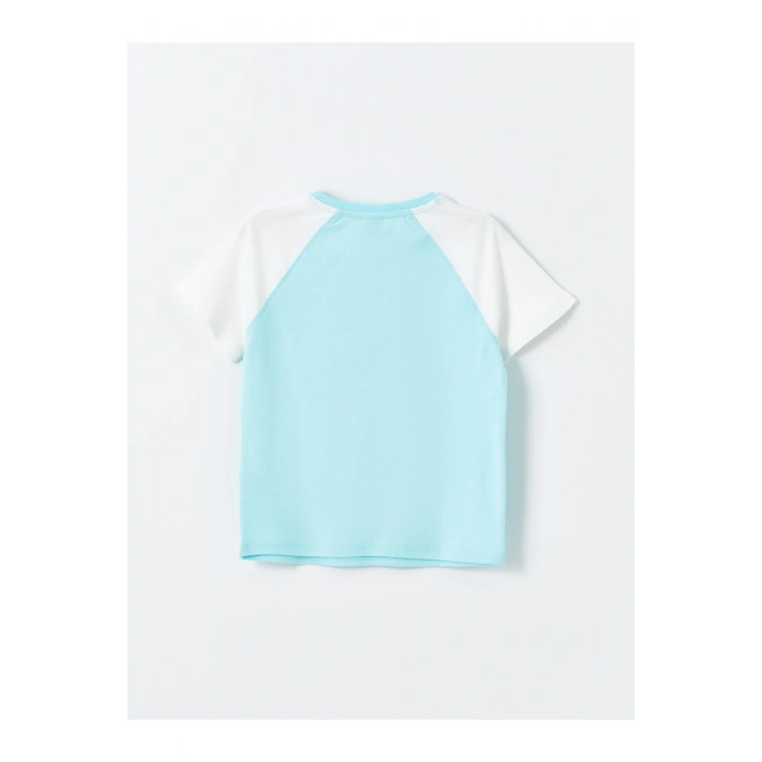 LCW Bisiklet Yaka Baskılı Kısa Kollu Kız Çocuk Crop Tişört