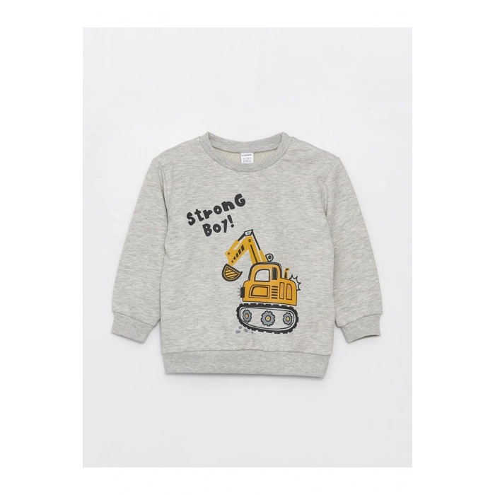 Lcw Bisiklet Yaka Baskılı Uzun Kollu Erkek Bebek Sweatshirt Ve Eşofman Altı 2li Takım