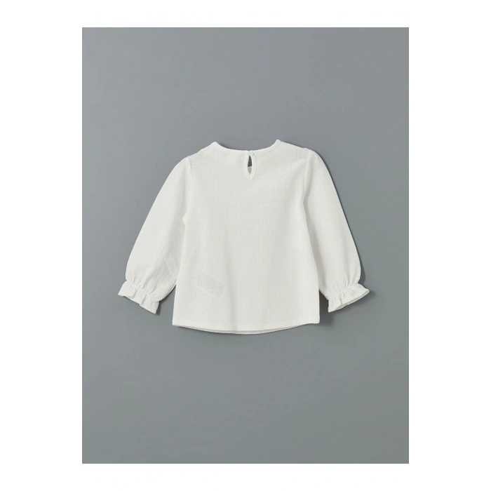 LCW Bisiklet Yaka Çiçekli Kız Çocuk Tişört