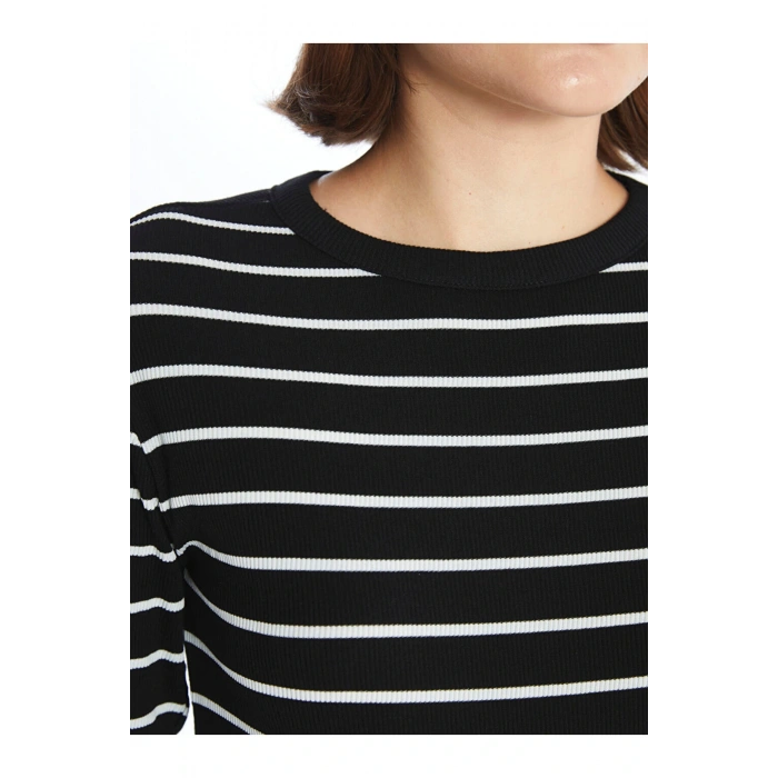LCW Bisiklet Yaka Çizgili Kadın Body