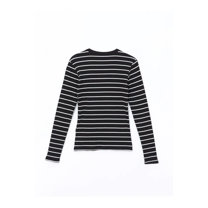 LCW Bisiklet Yaka Çizgili Kadın Body