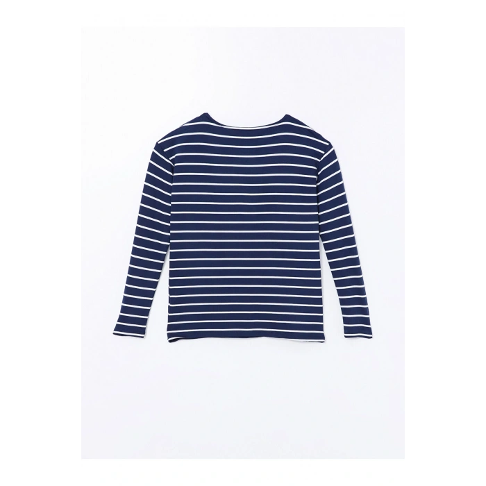 LCW Bisiklet Yaka Çizgili Kadın Tişört