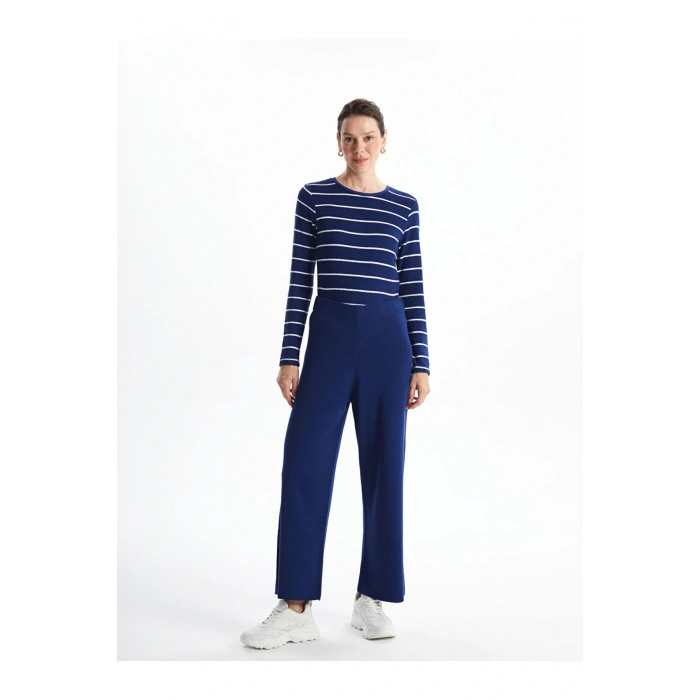 LCW Bisiklet Yaka Çizgili Kadın Tişört