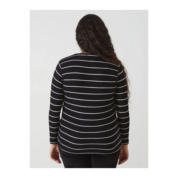 LCW Bisiklet Yaka Çizgili Kadın Tişört