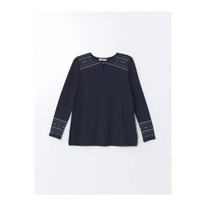 LCW Bisiklet Yaka Desenli Kadın Bluz