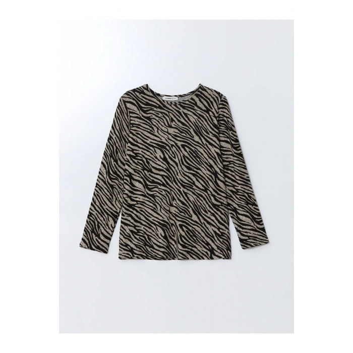 LCW Bisiklet Yaka Desenli Kadın Bluz