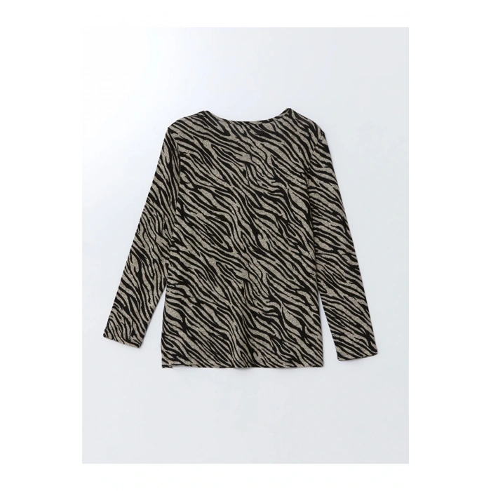 LCW Bisiklet Yaka Desenli Kadın Bluz