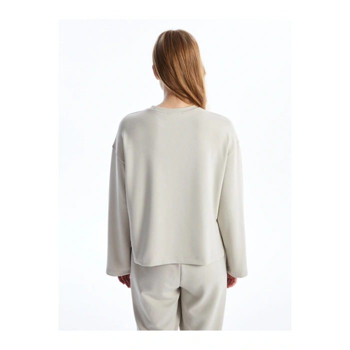 LCW Bisiklet Yaka Düz Oversize Kadın Sweatshirt