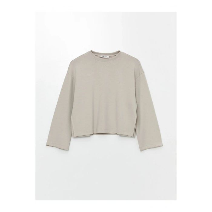 LCW Bisiklet Yaka Düz Oversize Kadın Sweatshirt