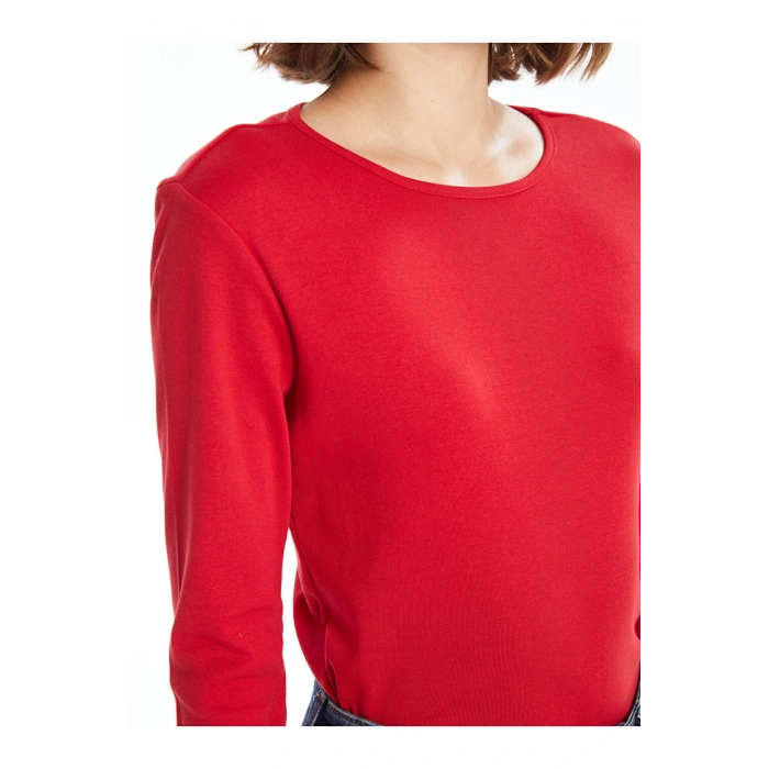 LCW Bisiklet Yaka Düz Uzun Kollu Kadın Body