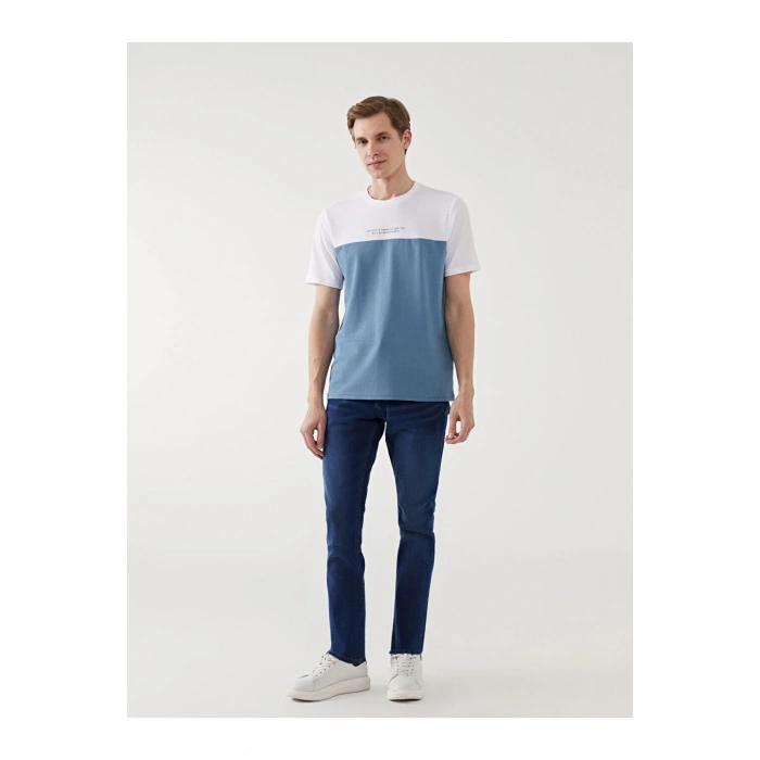 LCW Bisiklet Yaka Kısa Kollu Renk Bloklu Erkek Tişört