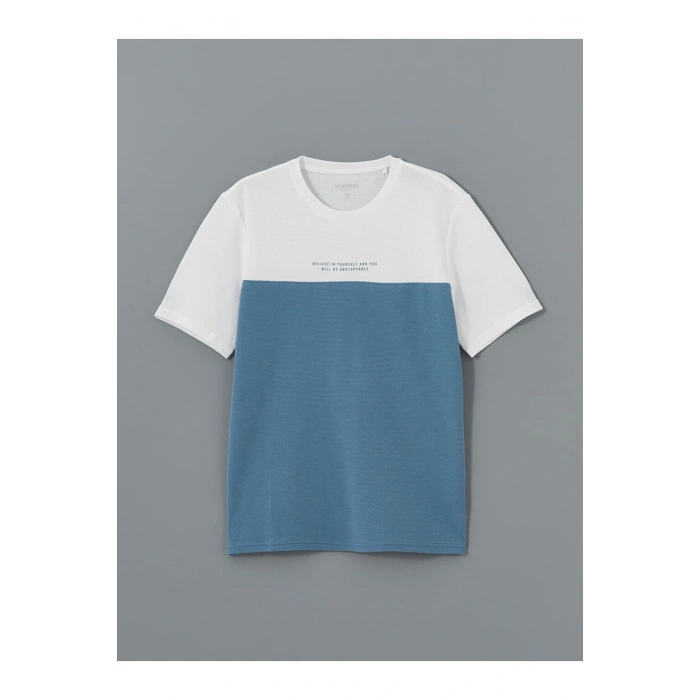 LCW Bisiklet Yaka Kısa Kollu Renk Bloklu Erkek Tişört