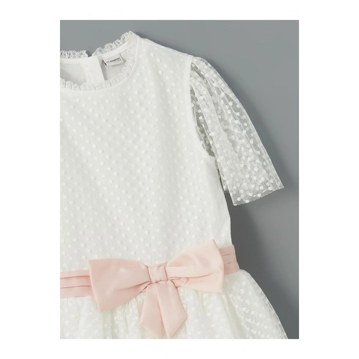 LCW Bisiklet Yaka Kız Çocuk Dantel Elbise