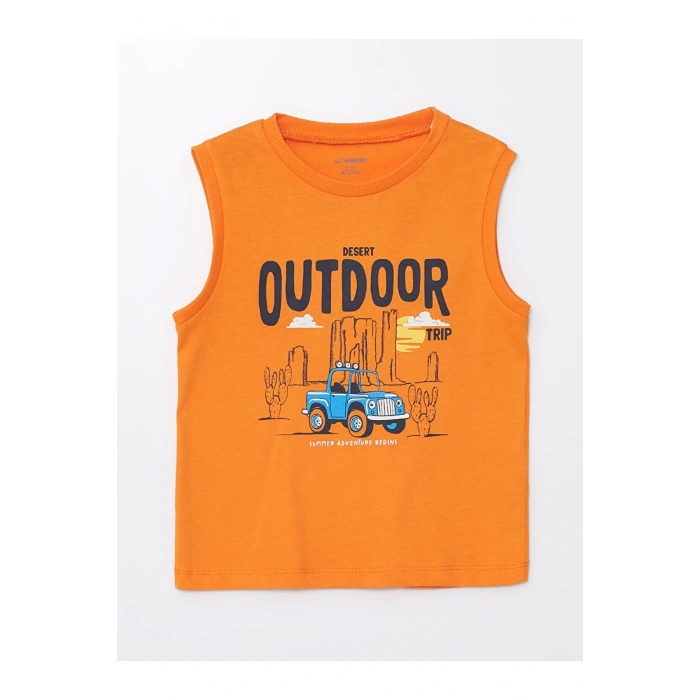 Lcw Bisiklet Yaka Kolsuz Baskılı Erkek Bebek Atlet Ve Şort 2li Takım