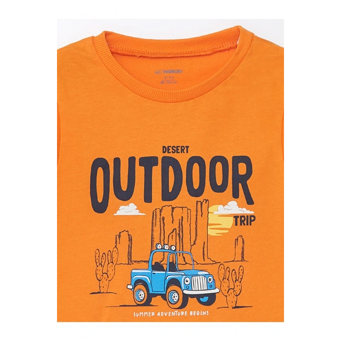 Lcw Bisiklet Yaka Kolsuz Baskılı Erkek Bebek Atlet Ve Şort 2li Takım