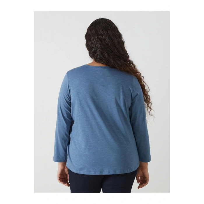 LCW Bisiklet Yaka Nakışlı Kadın Bluz