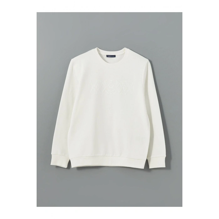 LCW Bisiklet Yaka Uzun Kollu Baskılı Erkek Kalın Sweatshirt