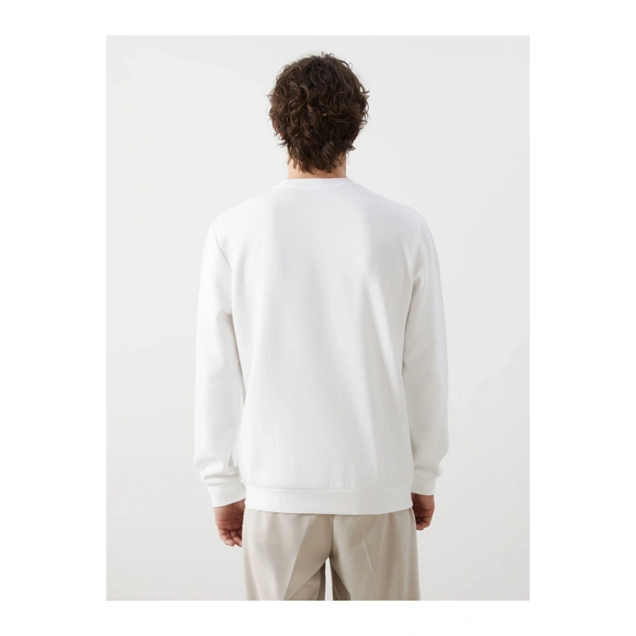 LCW Bisiklet Yaka Uzun Kollu Baskılı Erkek Kalın Sweatshirt