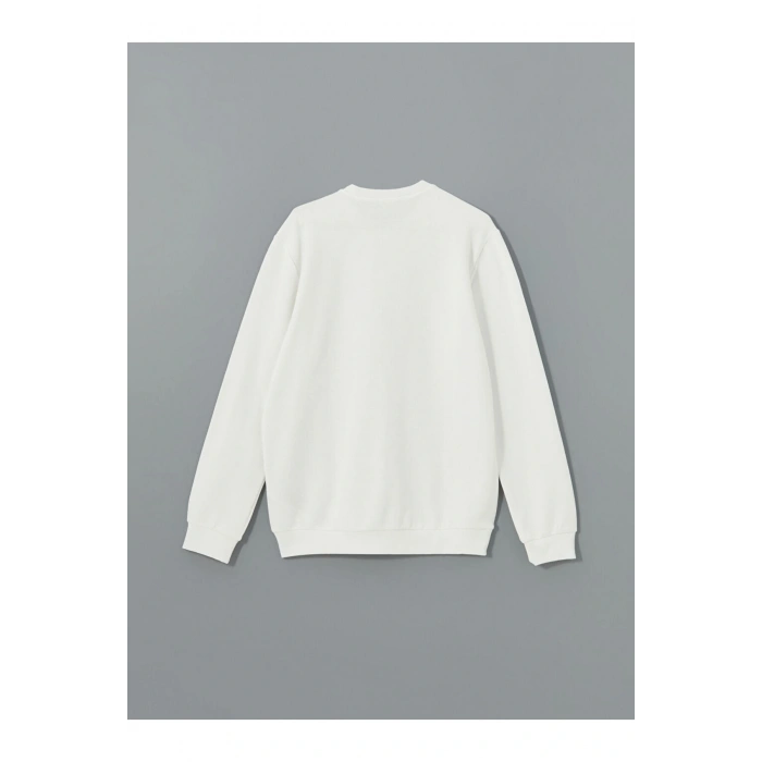 LCW Bisiklet Yaka Uzun Kollu Baskılı Erkek Kalın Sweatshirt