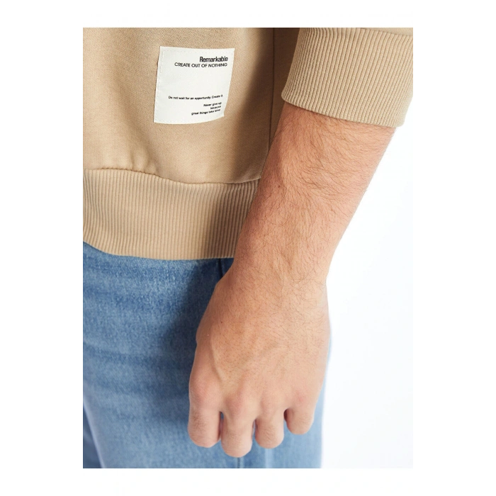 Lcw Bisiklet Yaka Uzun Kollu Baskılı Erkek Sweatshirt