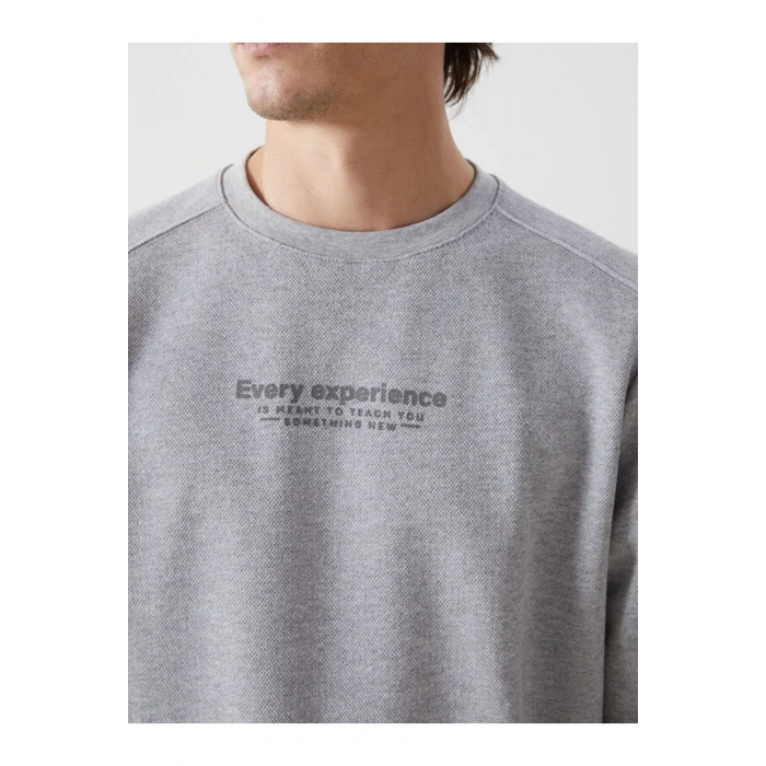 LCW Bisiklet Yaka Uzun Kollu Baskılı Erkek Sweatshirt