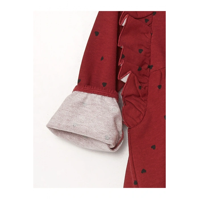 LCW Bisiklet Yaka Uzun Kollu Baskılı Kız Bebek Elbise