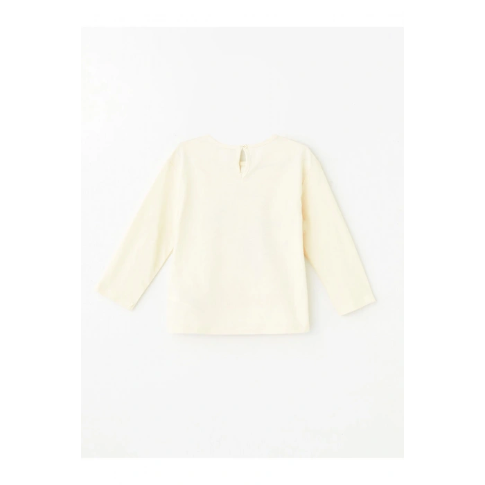 LCW Bisiklet Yaka Uzun Kollu Baskılı Kız Bebek Tişört