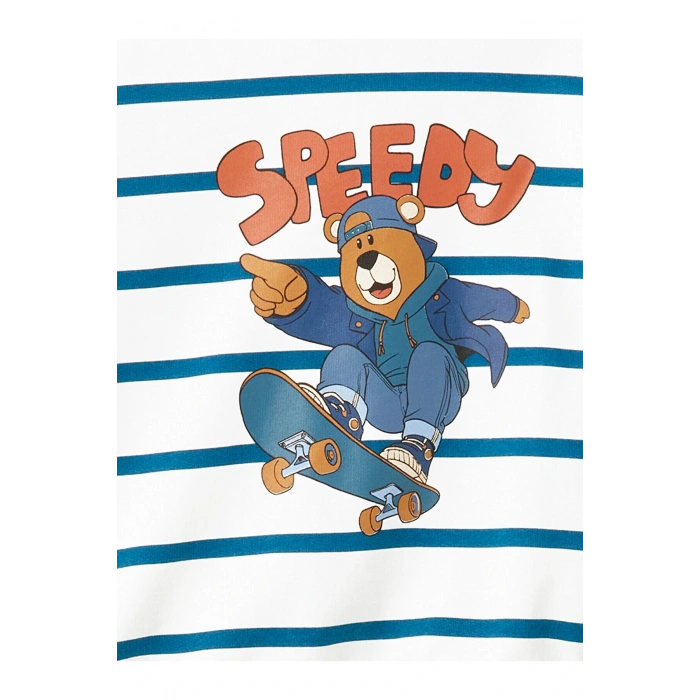 Lcw Bisiklet Yaka Uzun Kollu Çizgili Erkek Bebek Sweatshirt Ve Eşofman Alt 2li Takım