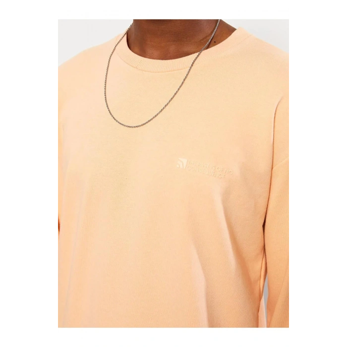 LCW Casual Mercan Bisiklet Yaka Uzun Kollu Baskılı Erkek Sweatshirt