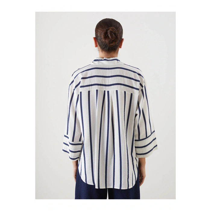 LCW Çizgili Oversize Kadın Gömlek