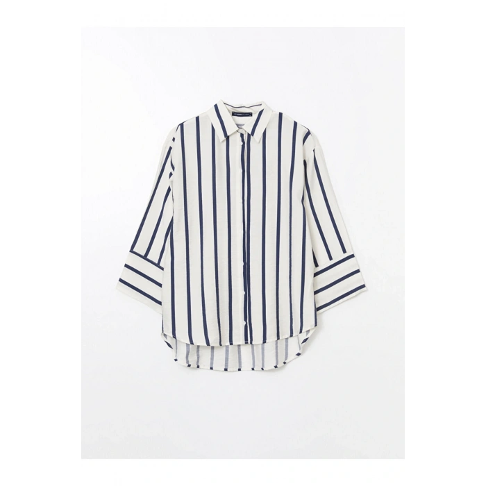LCW Çizgili Oversize Kadın Gömlek