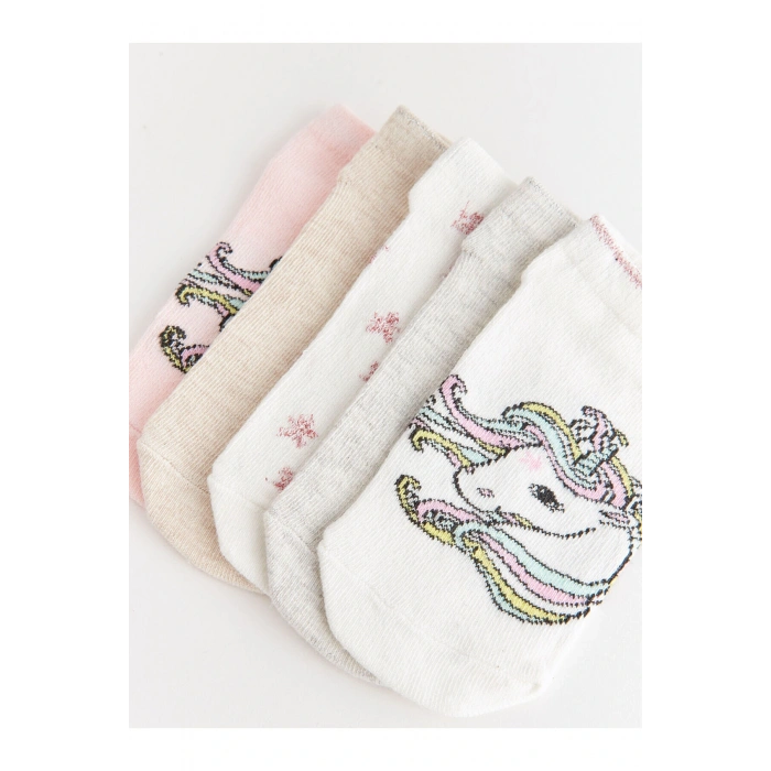 LCW Desenli Kız Çocuk Patik Çorap 5li