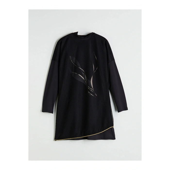 LCW Dik Yaka Baskılı Kadın Tesettür Mayo Takımı