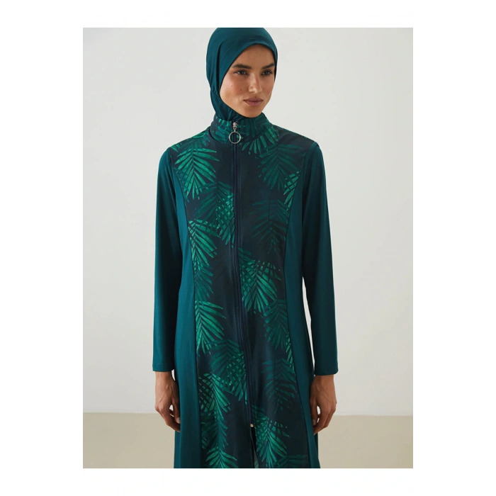 LCW Dik Yaka Çiçekli Kadın Tesettür Mayo Takımı