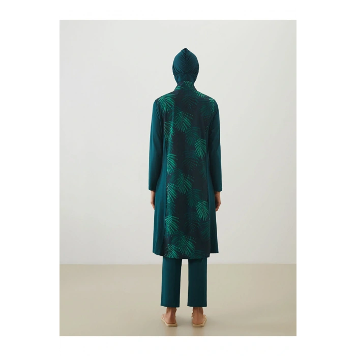 LCW Dik Yaka Çiçekli Kadın Tesettür Mayo Takımı