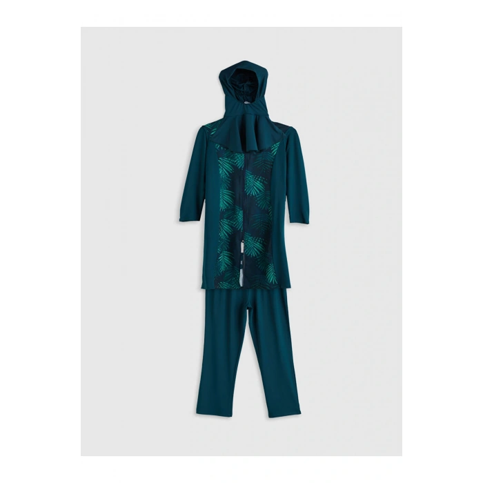 LCW Dik Yaka Çiçekli Kadın Tesettür Mayo Takımı