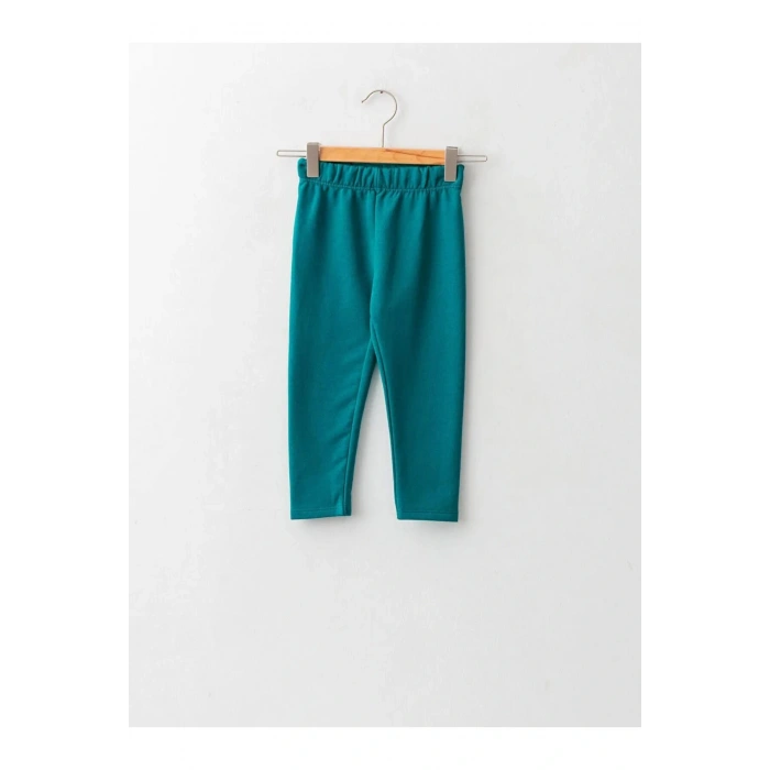 LCW ECO Yeşil Beli Lastikli Basic Kız Bebek Tayt