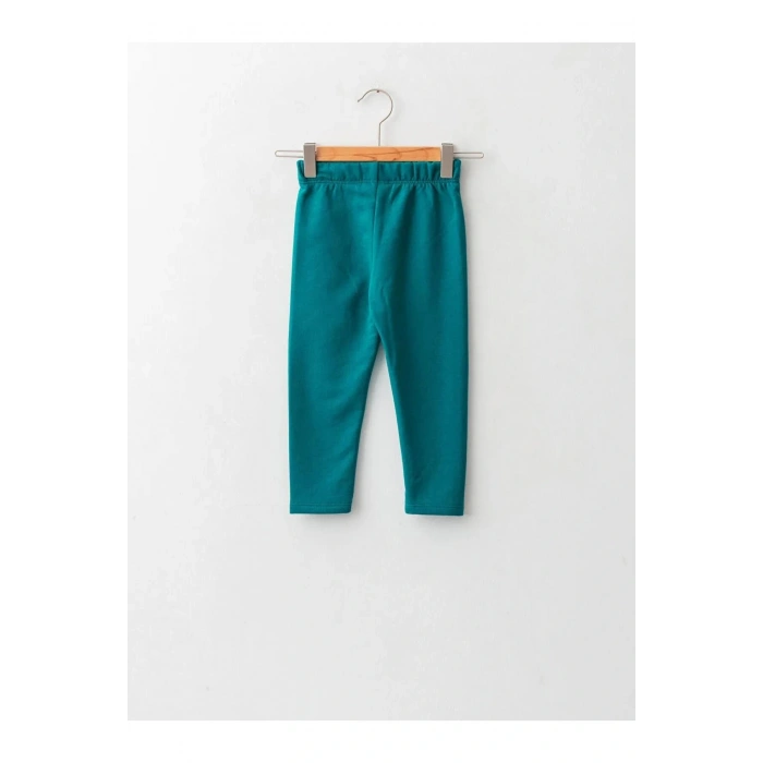 LCW ECO Yeşil Beli Lastikli Basic Kız Bebek Tayt